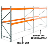 96 Inch Height - 2 Shelf Pallet Rack Add-On Unit