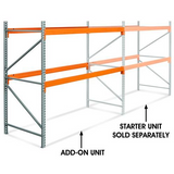 96 Inch Height - 2 Shelf Pallet Rack Add-On Unit