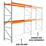 144 Inch Height - 2 Shelf Pallet Rack Add-On Unit