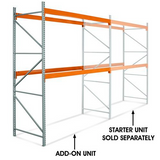 144 Inch Height - 2 Shelf Pallet Rack Add-On Unit