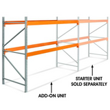96 Inch Height - 2 Shelf Pallet Rack Add-On Unit