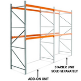 144 Inch Height - 2 Shelf Pallet Rack Add-On Unit